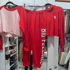 Alice + Olivia Red and Pink Intimates Set